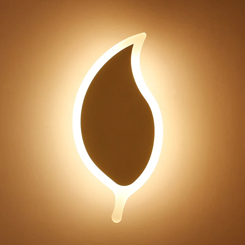 New-11W простой светодиодный настенный светильник в форме листа для спальни