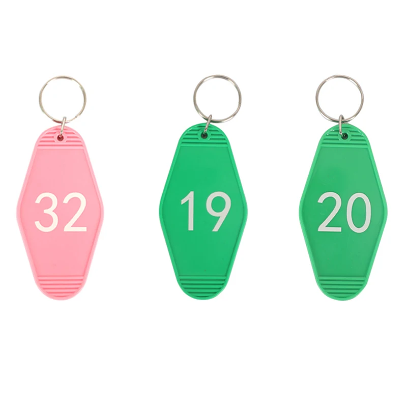 

Logo Printing Key Tag Vintage ABS Plastic Keychain Hotel Keyring Room Key Chain
