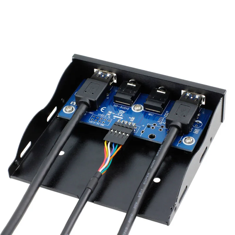Usb хаб с 2 портами USB 3 0 металлическая передняя панель 5 дюйма 1 порт аудиовыхода HD +