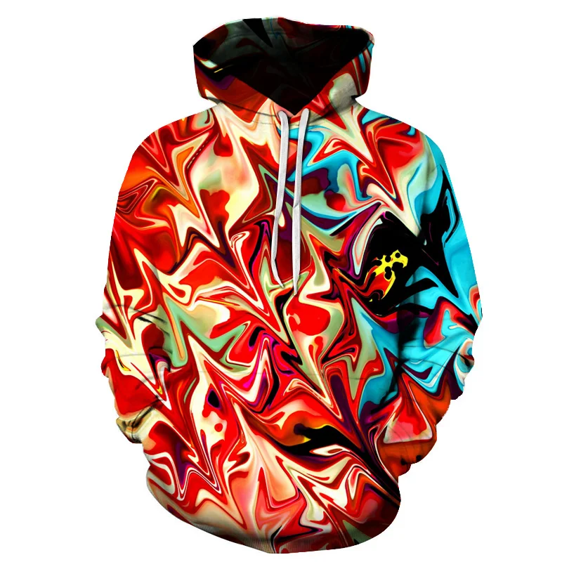

2021 Hoodie Spring And Autumn Off White Abstract Art Smoke Man 3D Digital Printing Hoodies New Men's Casual Loose Sweatshirt