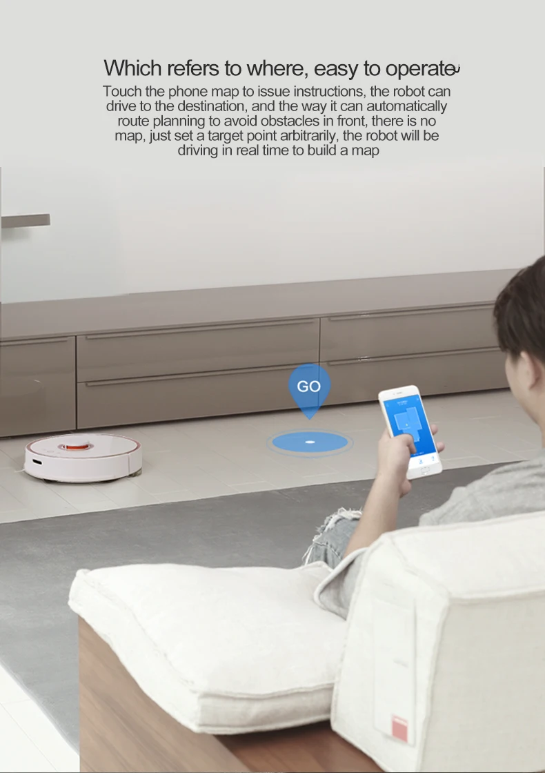 Робот-пылесос Xiaomi 2 с мокрой шваброй смарт-планируемый с резервуаром для воды автоматический подметание пыли wifi управление приложением