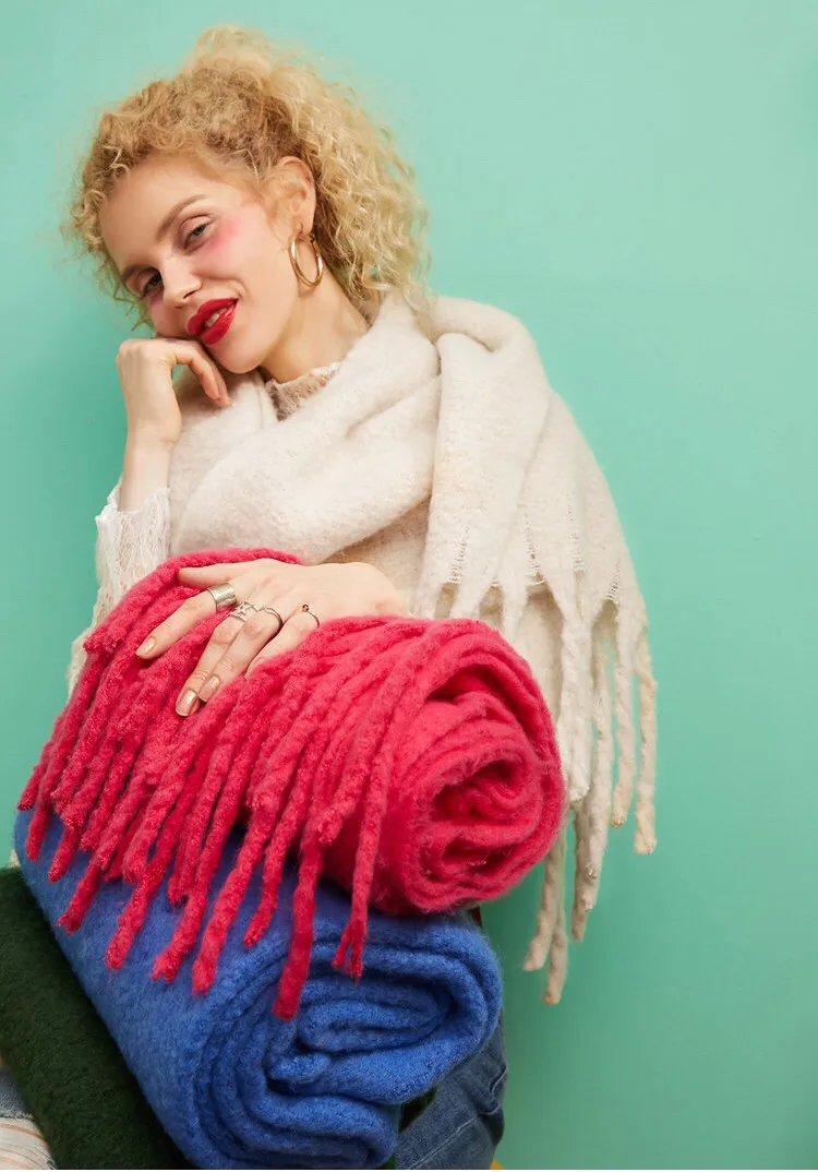 

Designer Brand Women's Winter Scarf Ladies Soild Color Cashmere Warm Shawls and Wraps Long Tassels Pashmina Blanket Scarves