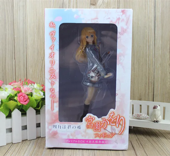 A With original box Новое поступление Аниме ваша лежа в апреле Kaori Miyazono скрипка Униформа Ver мультфильм кукла ПВХ фигурка Коллекционная модель игрушки подарок - Цвет: A With original box