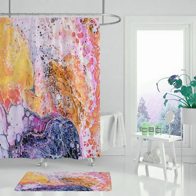 Занавеска для душа летняя с солнечным светом абстрактные цветы геометрические