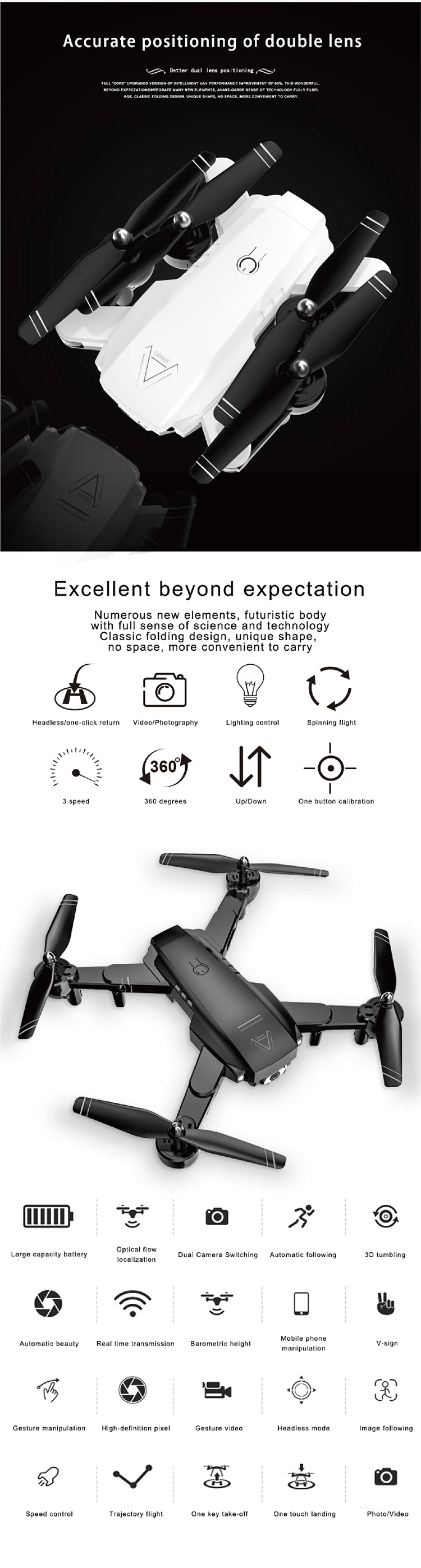A908 Дрон 1080p HD воздушные профессиональные беспилотники wifi fpv Квадрокоптер интеллектуальное следование полета 20 минут р/у