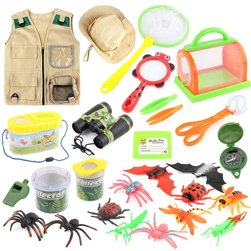 

Kids Outdoor Explorer Kit Explorer Costume Role Play Toys Kid's Explorer Tool Set for Paleontologist