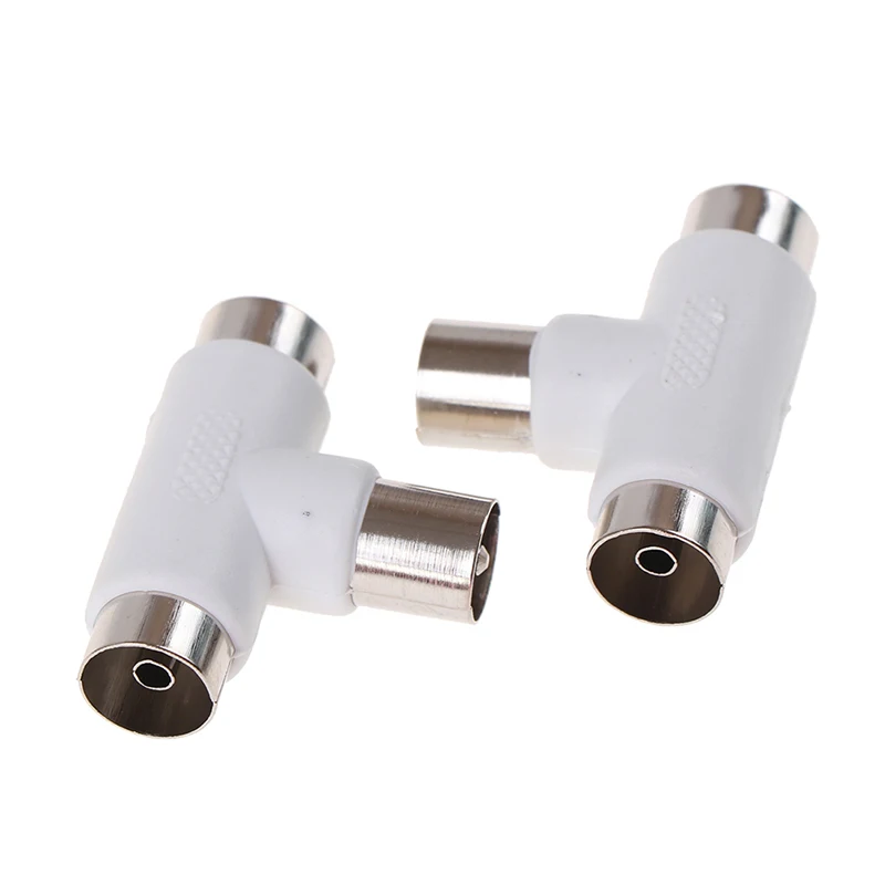 4Pcs 2 Way TV T Splitter Aerial Coaxial Cable Male to Female Connectors Adapter | Plug &amp