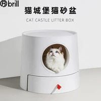 castle shaped cat litter box fully enclosed sandbox cat tray toilet detachable drawer pet products arenero gato cerrado arenero