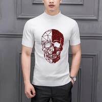 cashmere tops pullover hot sale diamond style sweater winter luxury mens comfortable knitted t shirt skull