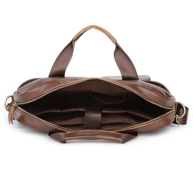 Retro Men's Bag Cow Leather Briefcase Laptop Messenger Shoulder Bags Document Man Camera iPad Cross body Bags Business Handbags