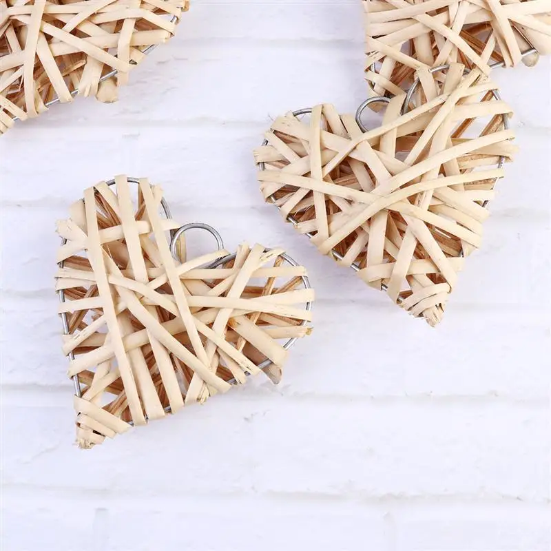 Подвеска из ивового плетения подвески ротанга в форме сердца индивидуальные