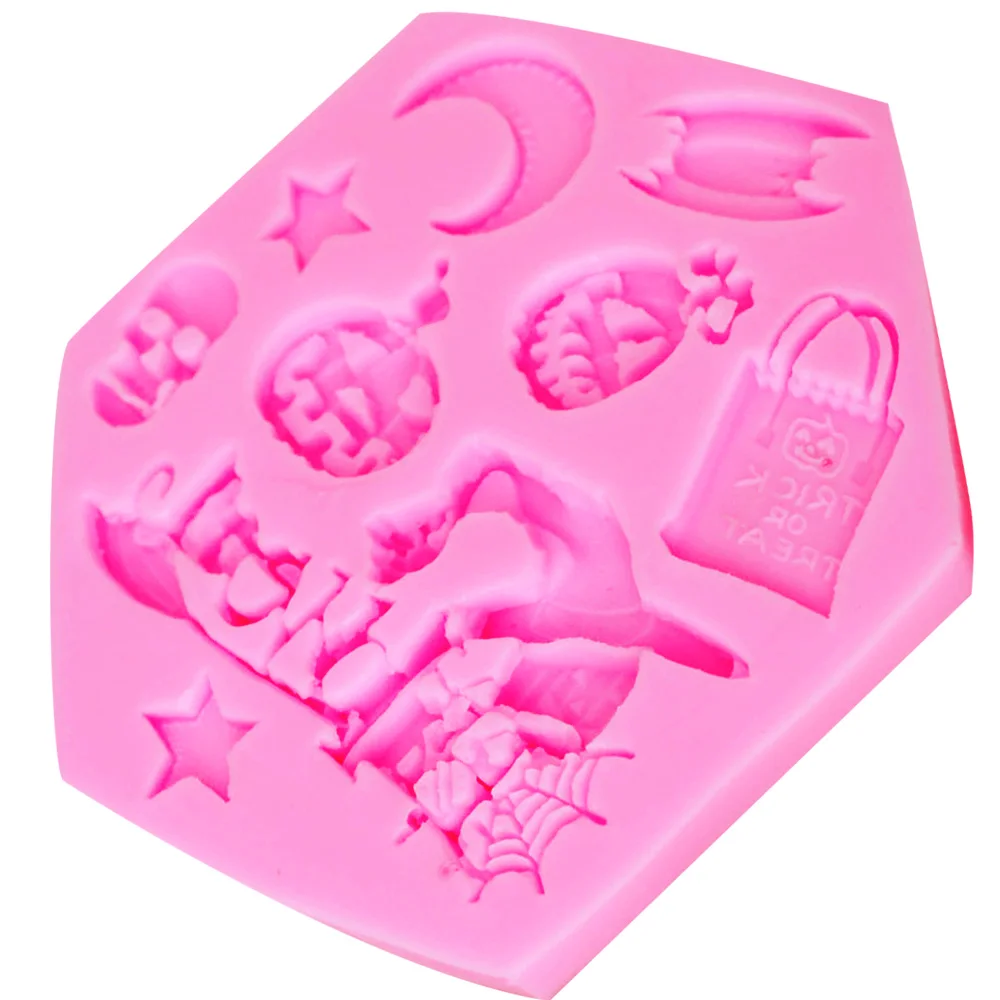 

M255 Halloween Pumpkin Moon Stars BatUV Resin Silicone Mold Fondant Chocolate Candy Gumpaste Surgarcraft Crystal Epoxy Soft Clay