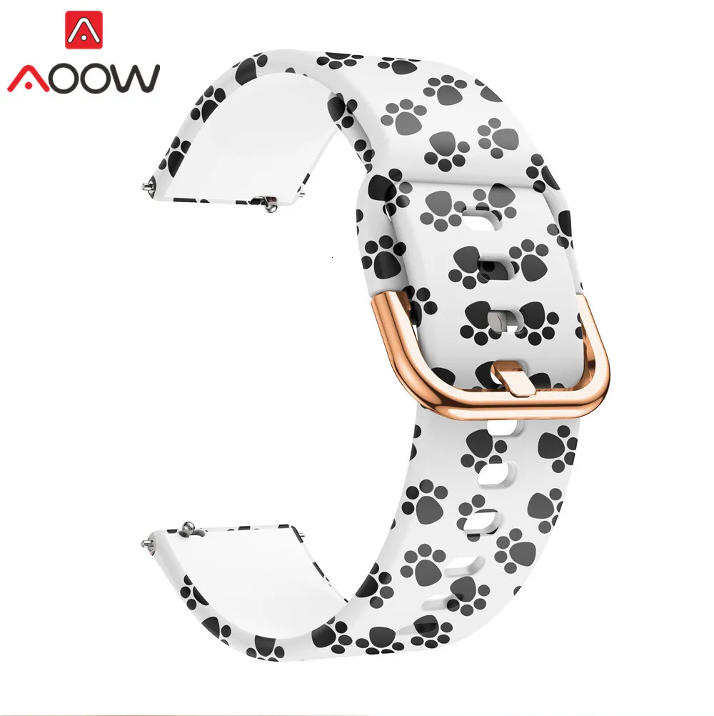 20 мм силиконовый ремешок для часов samsung Galaxy Watch Active 42 мм S2 Huami Amazfit Bip Leopard браслет с принтом ремешок Correa