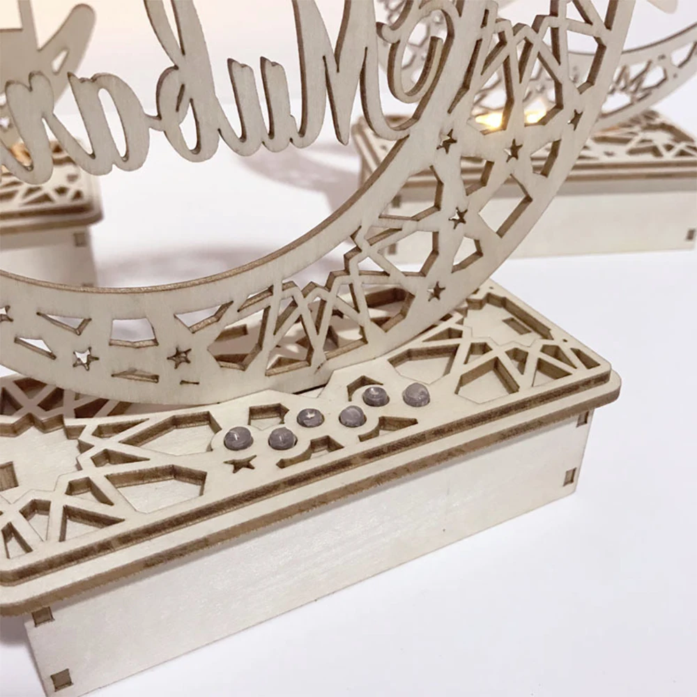 DIY ручной работы Хэллоуин деревянные украшения Луна звезды дворца EID свет