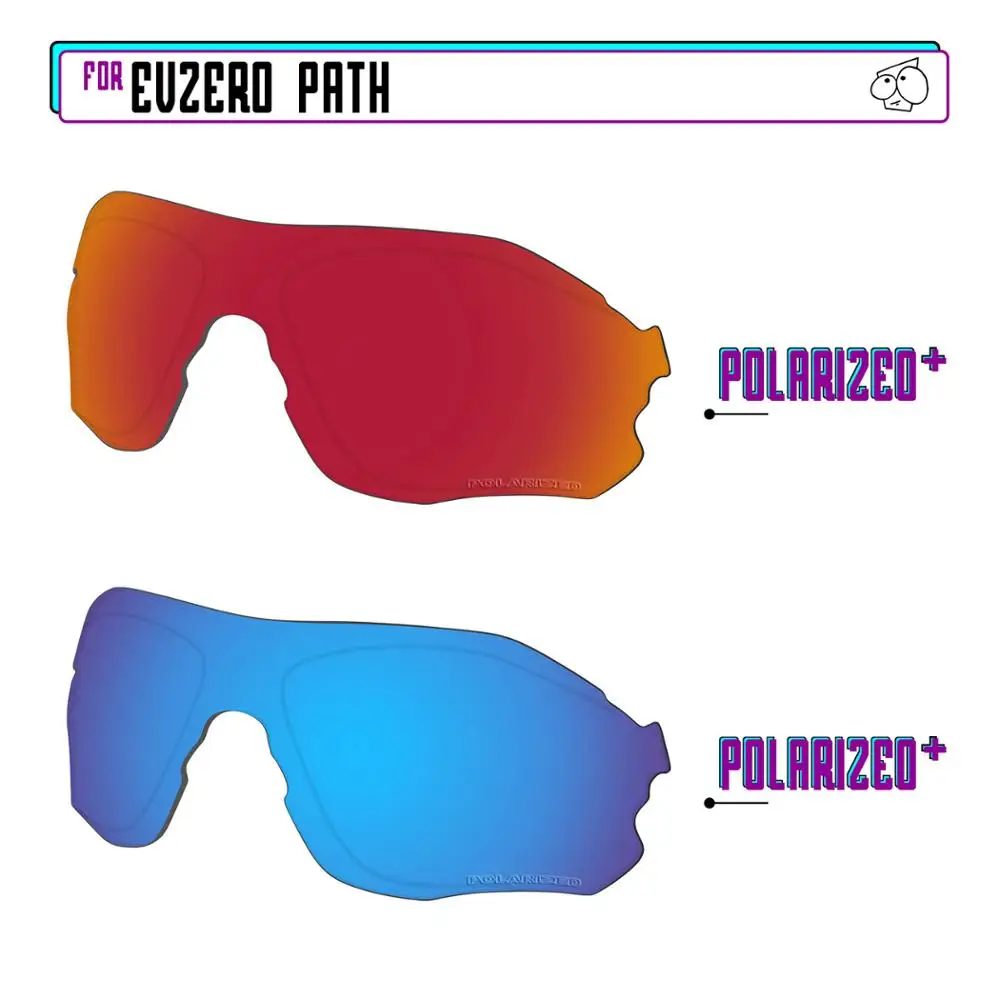 EZReplace Polarized Replacement Lenses for - Oakley EVZero Path Sunglasses - BlueP Plus-RedP Plus