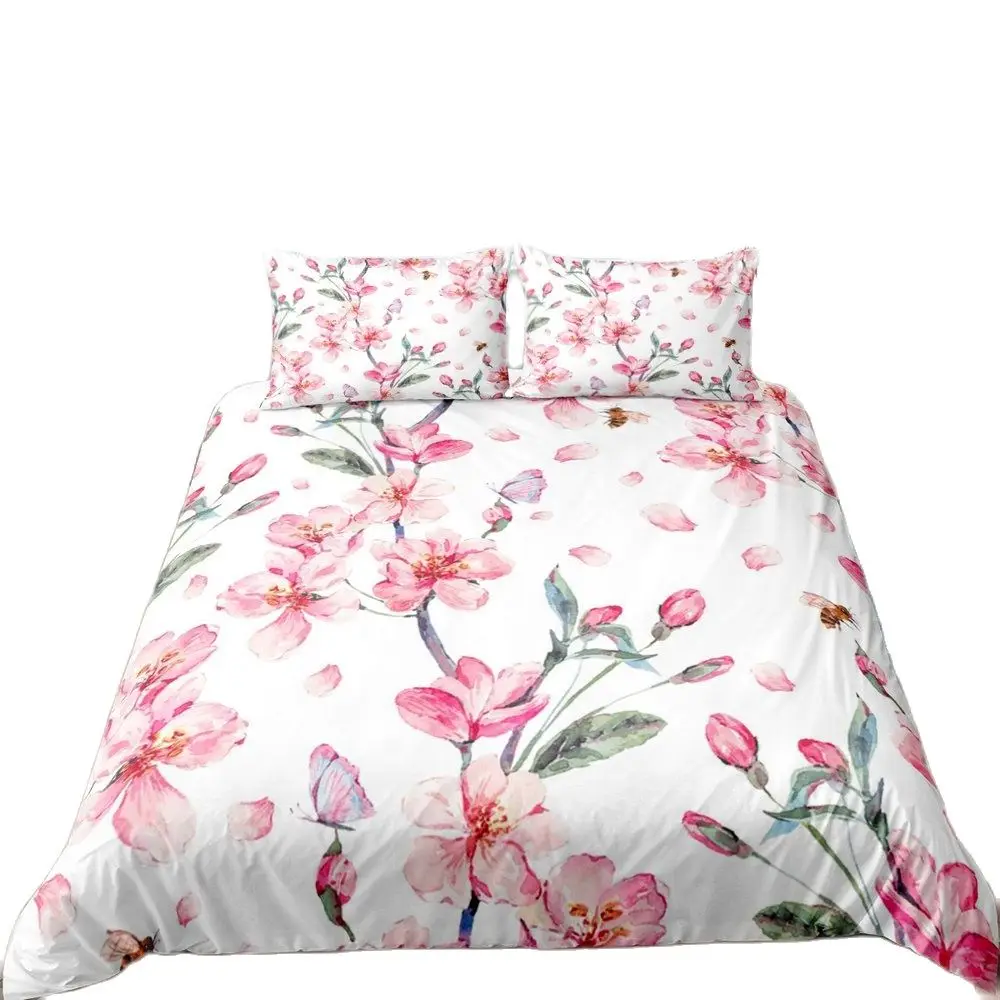 Розовый цветочный постельное белье &quotЦветущий сад&quot лоскутных покрывал Твин с