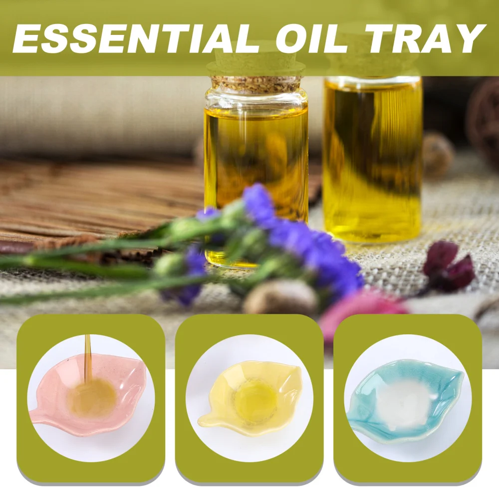 

5pcs Essential Oil Holders Small Ceramic Plates Aromatherapy Oil Storage Plates