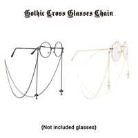 neo gothic punk antiskid mask glasses chain cute cartoon cross pendant lanyard cosplay fashion jewelry for women gift
