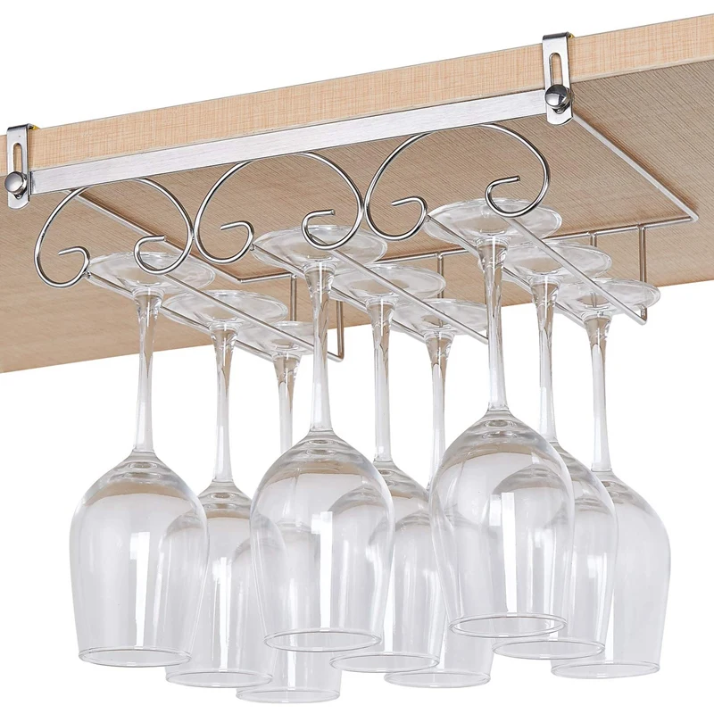 Винный Стеклянный Стеллаж держатель для бокалов под шкаф 3 ряда Вешалка