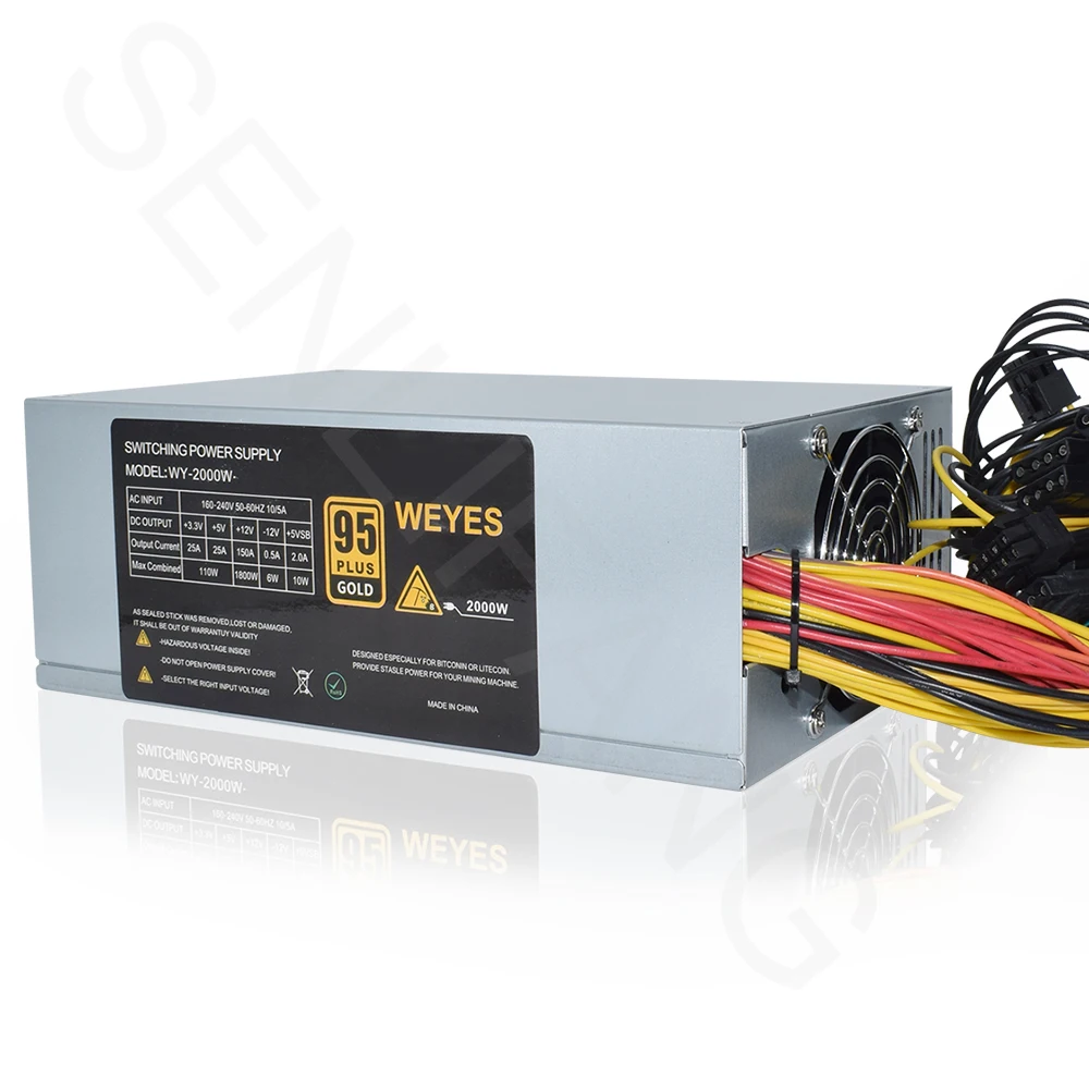 Блок питания 2000 Вт ATX Antminer PSU Майнинг блок для ПК Bitcoin Miner R9 380 390 RX 470/480 570 1060 A6 A7 S5 S7