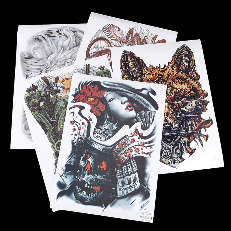 1 лист водостойкая тату наклейка на грудь волк тигр дракон|Временные тату| |
