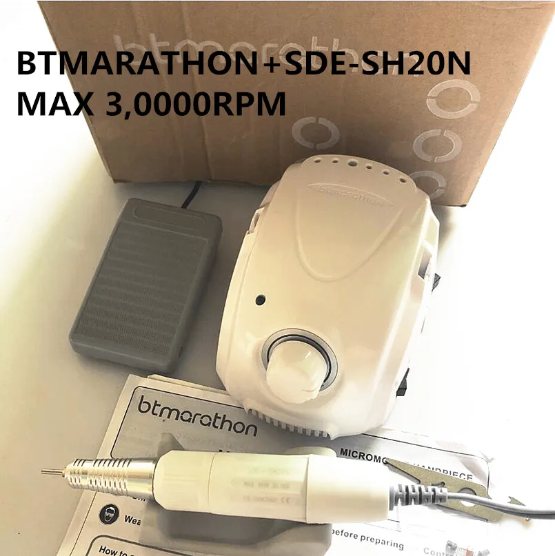 STRONG 210 30K BTMARATHON-Champion 3 Micromotor SDE-H20N Handpiece Electric Manicure Drill Set for manicure Nail Drill equipment