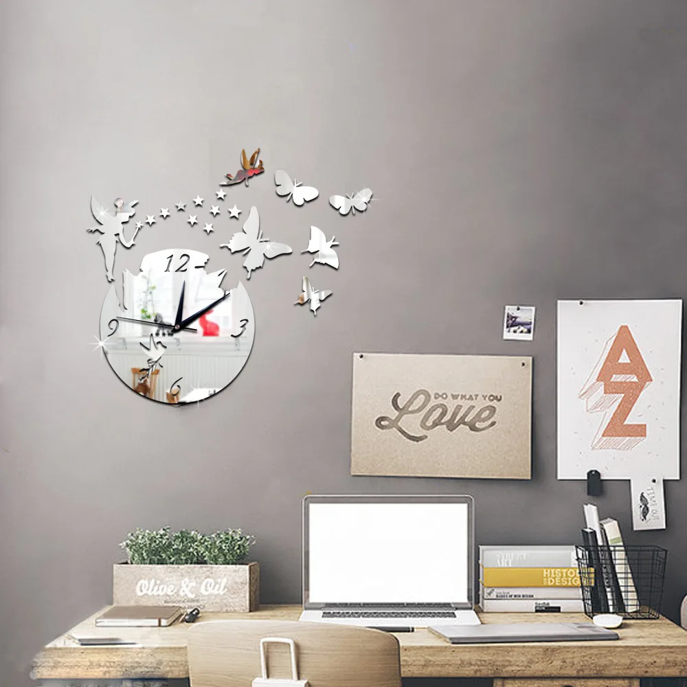 Настенные часы с волшебной палочкой фоновые зеркальные для кабинета спальни