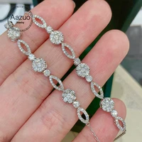 aazuo real 18k pure solid white gold real diamonds 1 0ct fairy tennis bracelet gifted for woman upscale trendy engagement party