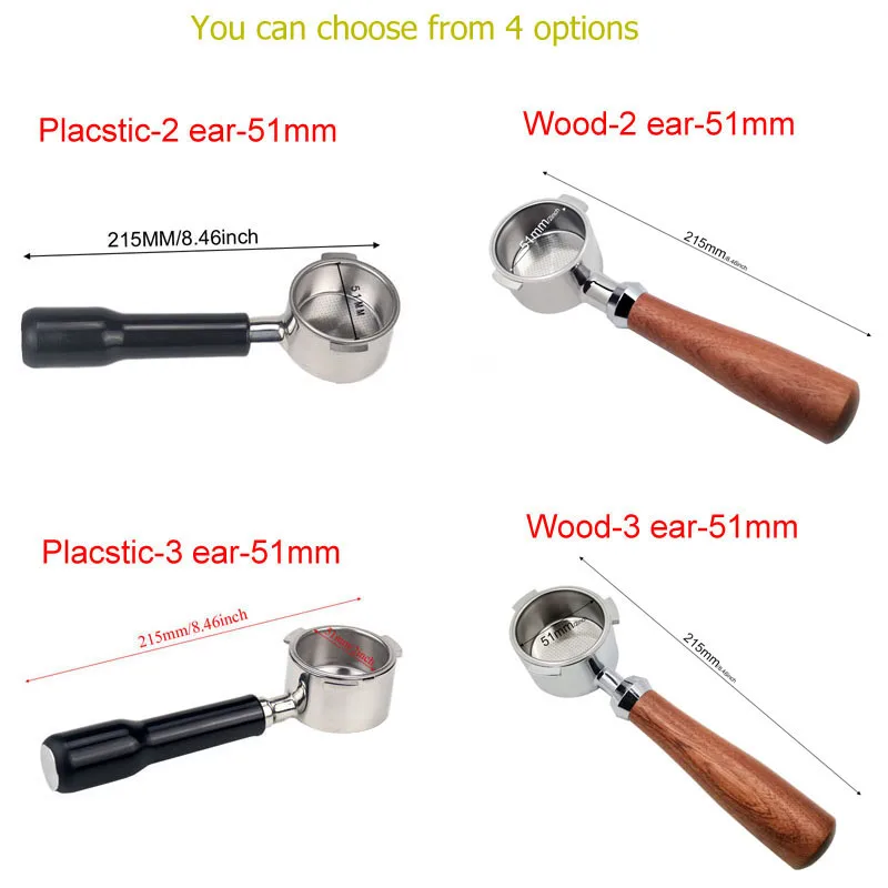 

Coffee Bottomless Portafilter for Filter 51MM Replacement Filter Basket Coffee Accessories