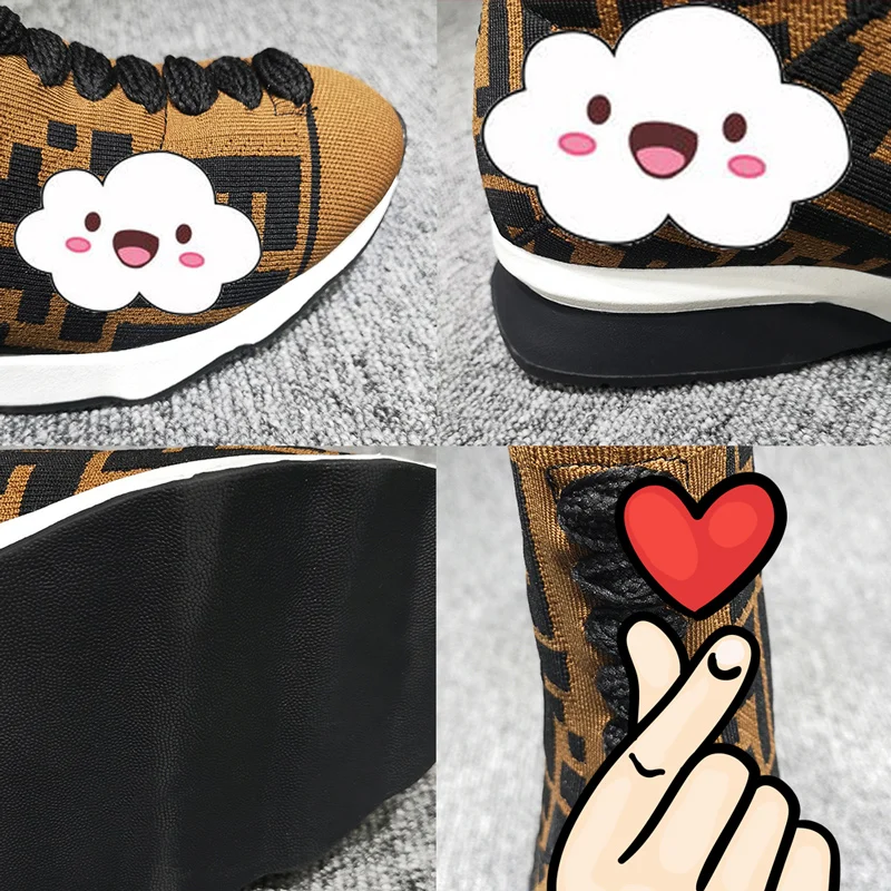 

Ods Wool Boots Autumn And Winter Thin Boots Plus Velvet Knitted F Letter Martin Stretch Socks Boots Womens Sports Shorts Flat 42