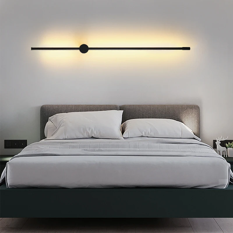 

Rechargeable Strip Wall Lamp Bedroom Bedside Lamp Modern Minimalist Living Room Grille Minimalist Light Luxury Wireless Nordic