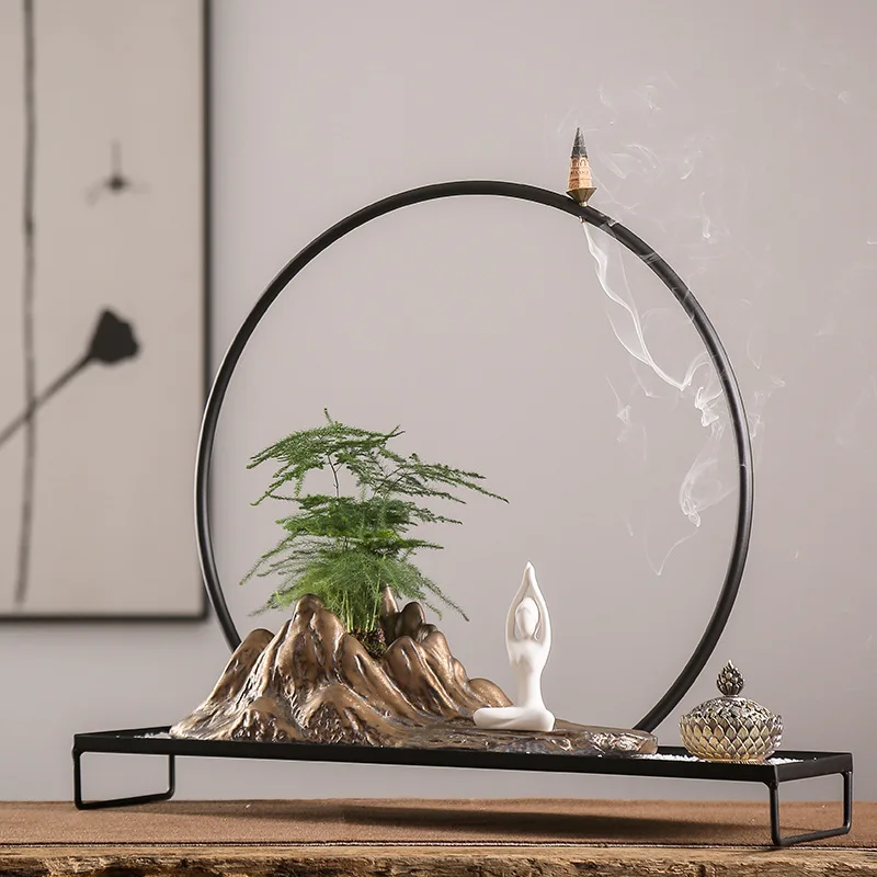 Горелка для благовоний с обратным потоком держатель дымом и водопадом + катушка