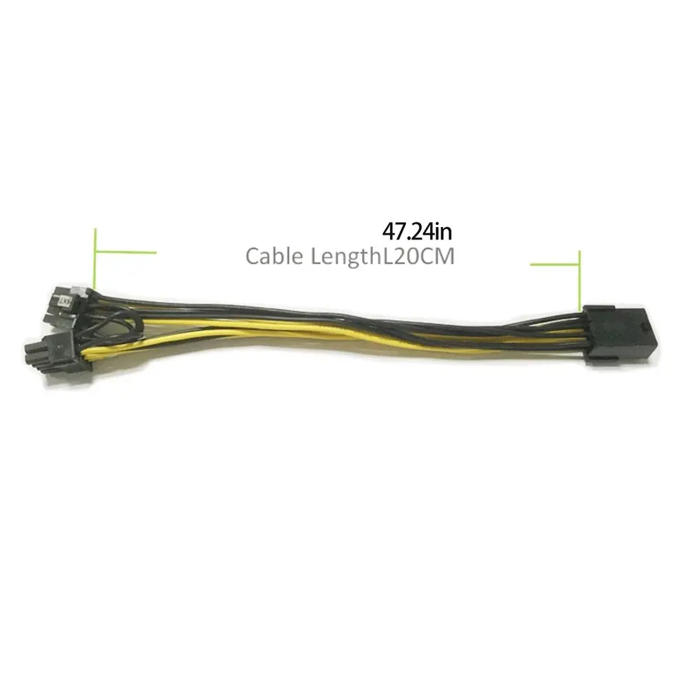 

10PCS PCI-E PCIE cable 8 Pin Female Adapter To Dual Port 8P6+2Male Connector GPU Graphics Video Card Power Extension Cable