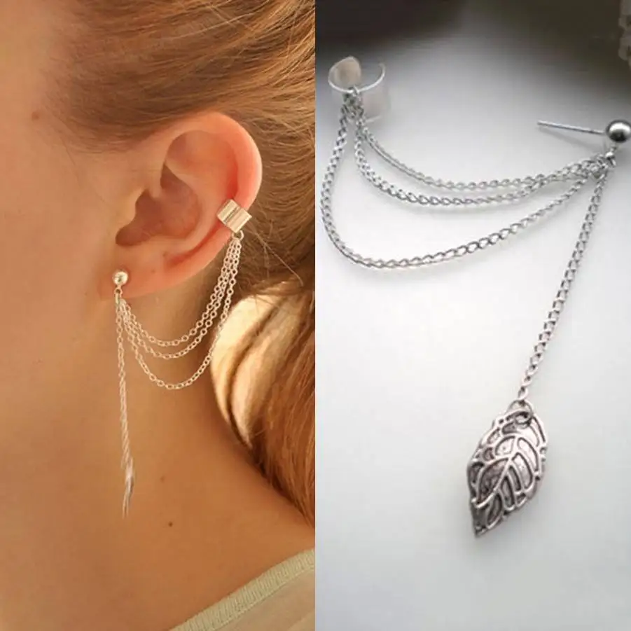 Женская обувь для девочек в стиле панк рок пластинчатая цепь кисточкой серьги