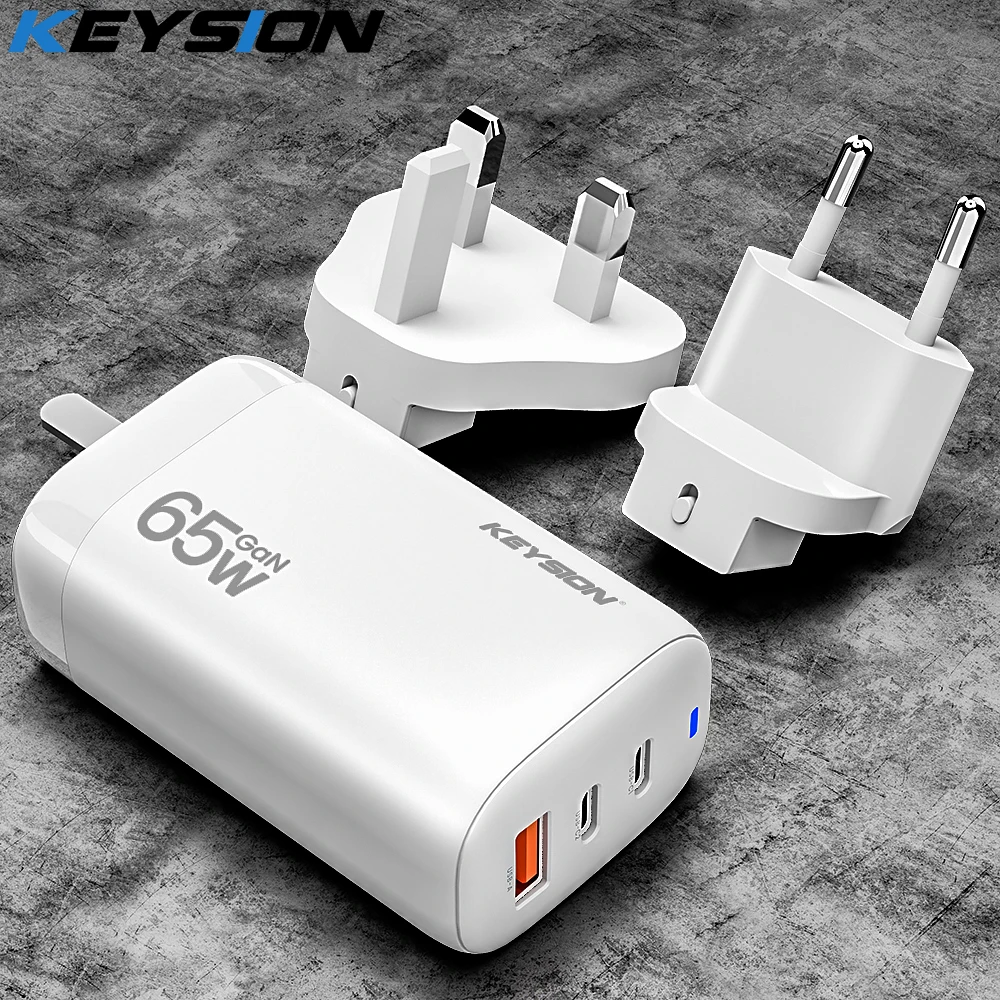 KEYSION GaN 65W PD USB C Charger Quick Charge 4.0 QC3.0 USB-C Type C Fast USB Charging For iPhone 13 12 Pro Max iPad Macbook Air