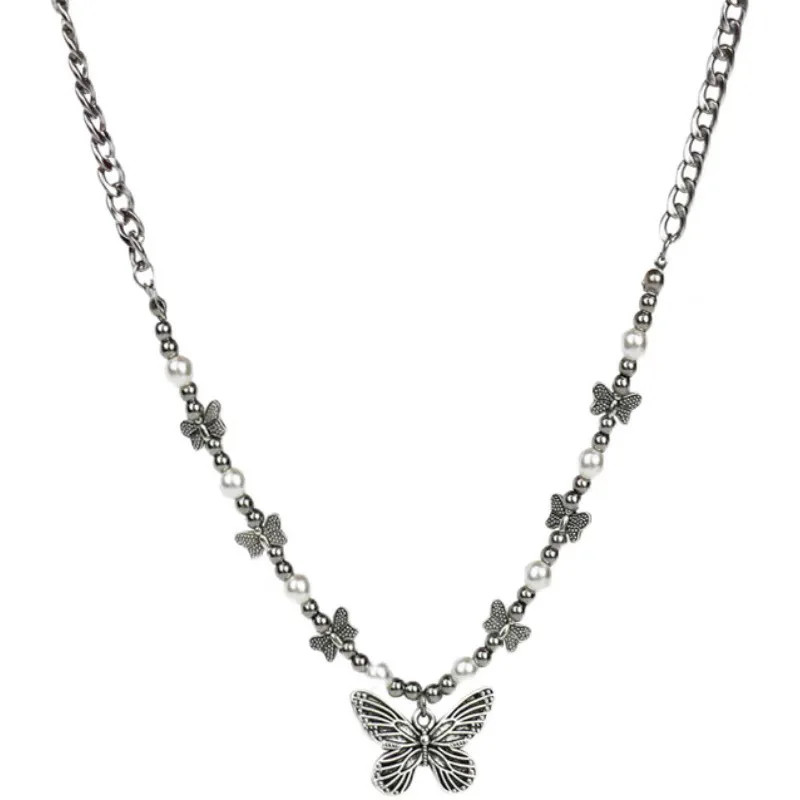 

Fashion Jewelry Fashion Cute Rose Gold Silver Color Butterfly Necklace 2021 New Butterfly Chain Necklace necklaces for women