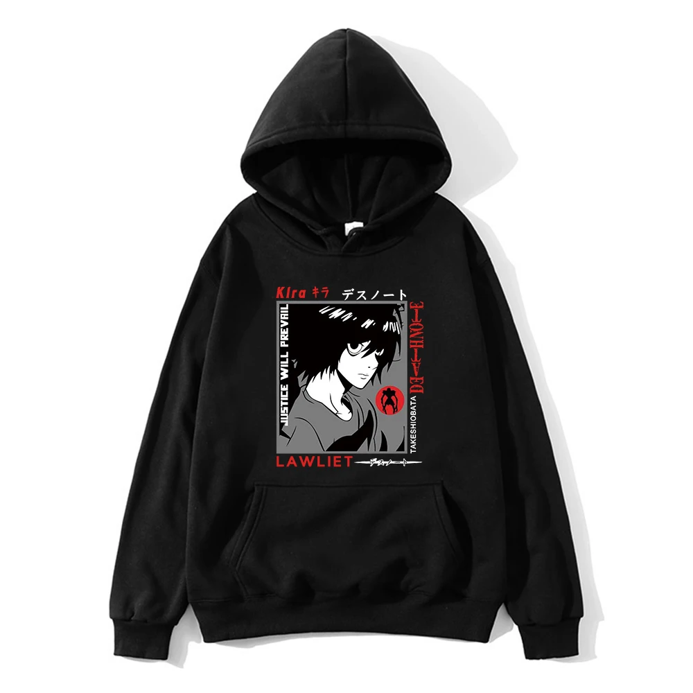 

Лидер продаж, толстовки с аниме «Death Note», Новые пуловеры с карманами в Корейском стиле, Спортивная Толстовка в стиле Харадзюку, одежда унисекс