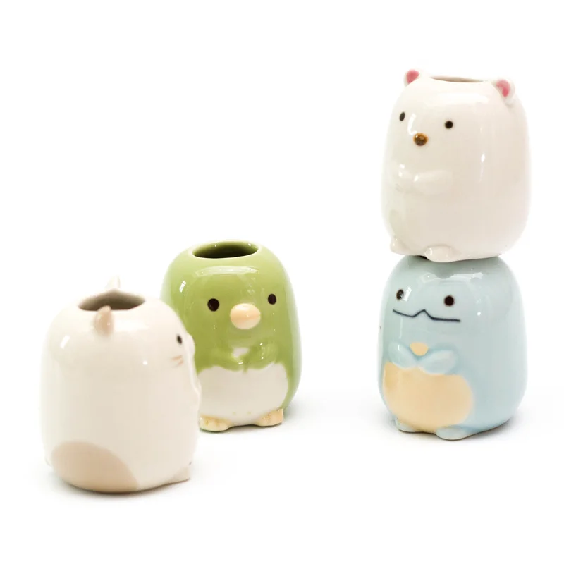 Керамический мультяшный держатель для зубной щетки с животным ванной подставкой