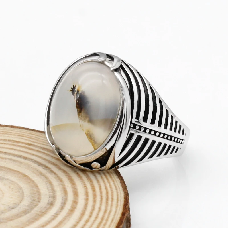 Мужское и женское кольцо из серебра 925 пробы с натуральным камнем|Кольца| |