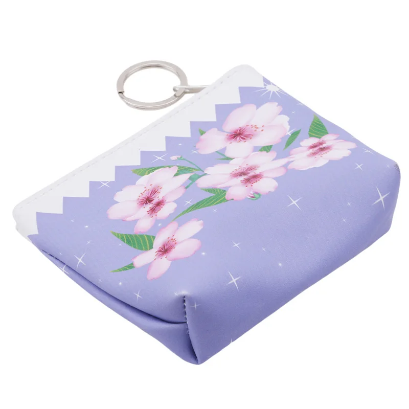 Новинка квадратный Кошелек из искусственной кожи на молнии с цветочным рисунком