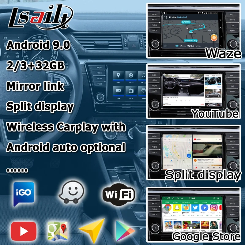 Интерфейсная коробка Lsailt Android / carplay для Skoda Superb Octivia MQB MIB MIB2 system 6 5 8 9 2 &quot