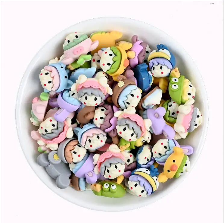 

20Pcs/Pack Cartoon Girls Boys Resin Flatback Cabochon Hair Accessory DIY Phone Decor Craft Scrapbook