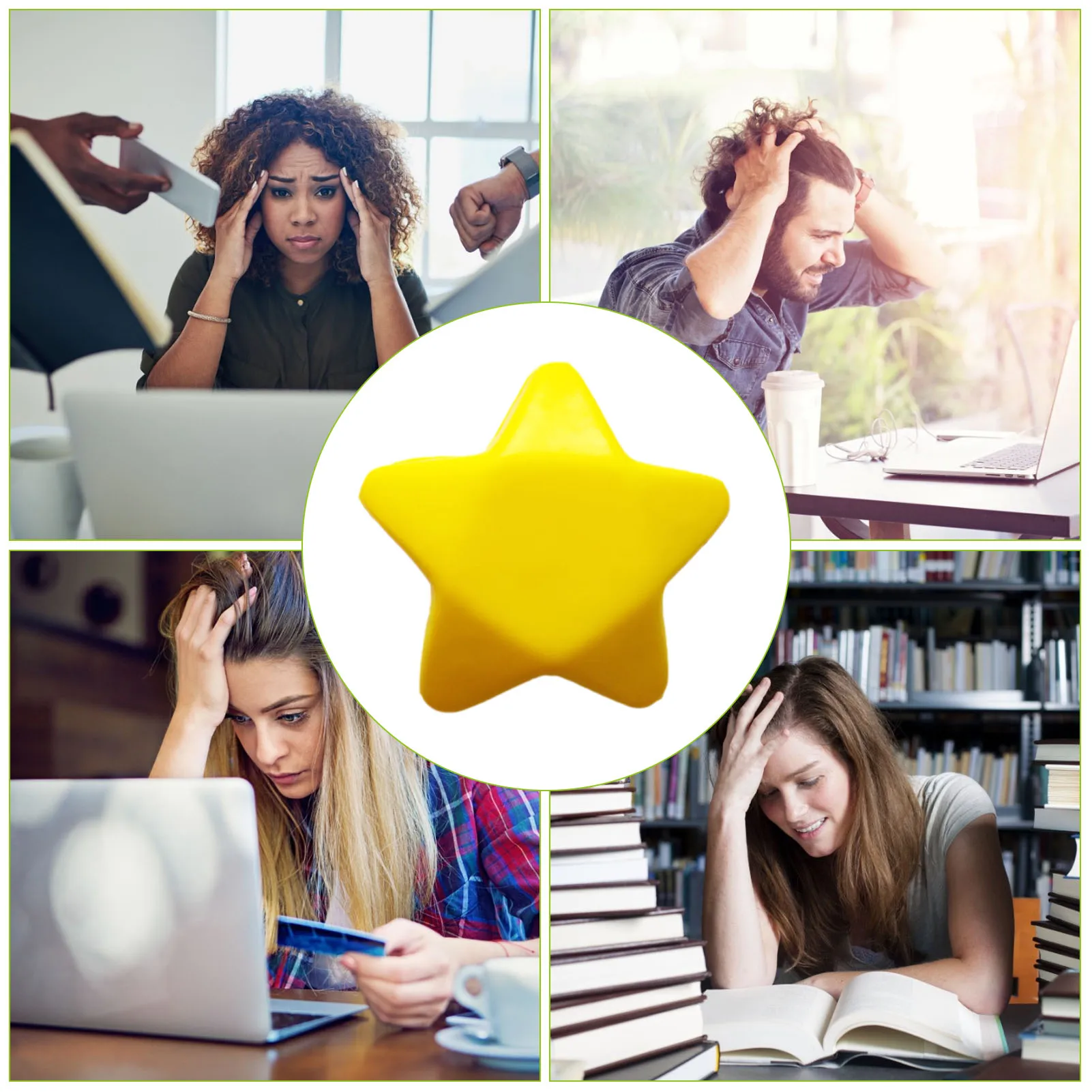 12pcs Cute Star Shaped Exercise Stress Relief Squeeze Elastic Rubber Stress Relief Ball Soft Foam Ball Mini Soft Foam Stress Toy enlarge