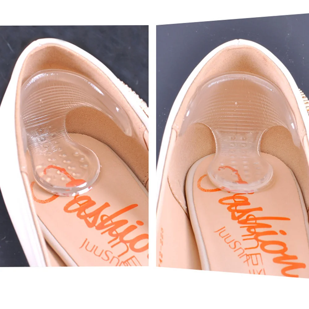 

2Pcs Rearfoot Invisible Silica Gel Stickers Transparent Slip-resistant Shoes Stickers High Heel Shoe Pad Insoles Foot Care Z0710