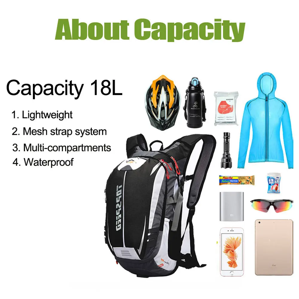 

18L Bicycle Backpack for men MTB Bike Outdoor equipment Climbing Hiking Backpack Breathable Cycling Riding Backpack 2L 3L Water