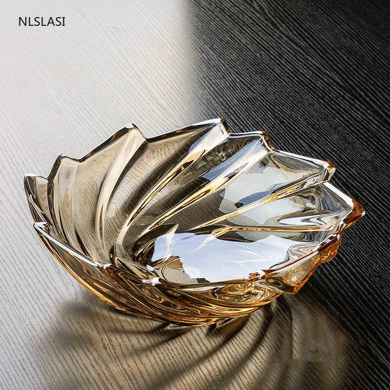 

Creativity Tall Feet Spiral Glass Plate Home Living Room Restaurant Supplies Dried Fruit Dessert Snacks Tray Organizer