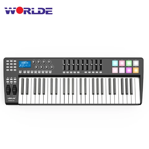WORLDE PANDA49 Портативная USB MIDI-клавиатура с 49 клавишами, контроллер 8 RGB, яркая подсветка детской модели с USB-кабелем