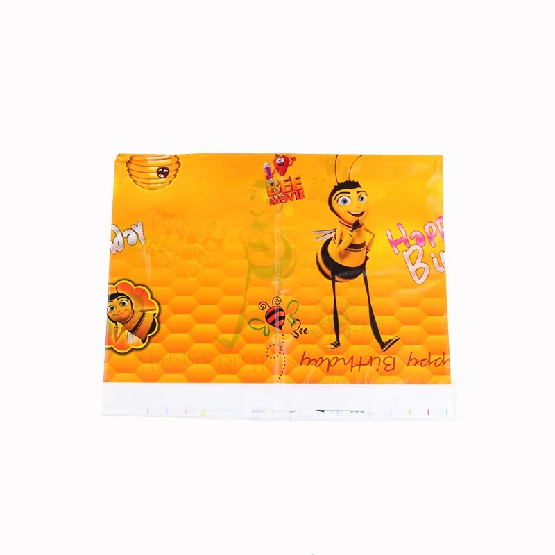 tablecloth 1pc Детская вечеринка на день рождения пчела кинематографическая тематика одноразовая посуда бумажная чашка скатерть День рождения украшение для детей - Цвет: tablecloth 1pc