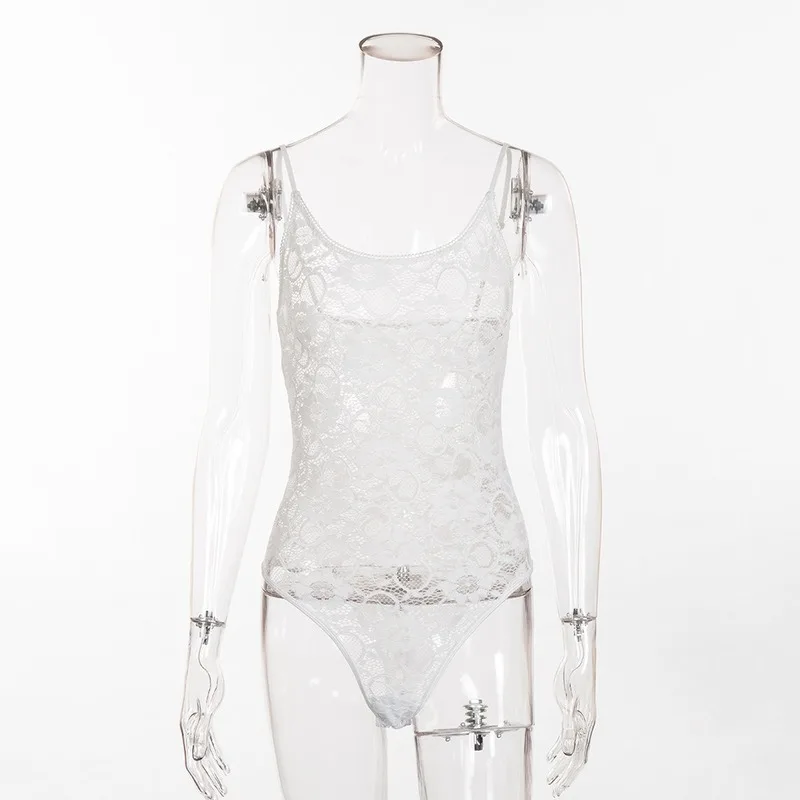 

Women Black White Teddies Female See Through Bodysuit Lace Solid Catsuit Jumpsuits Sexy Sundresses Ladies Bodycon Exotic Apparel