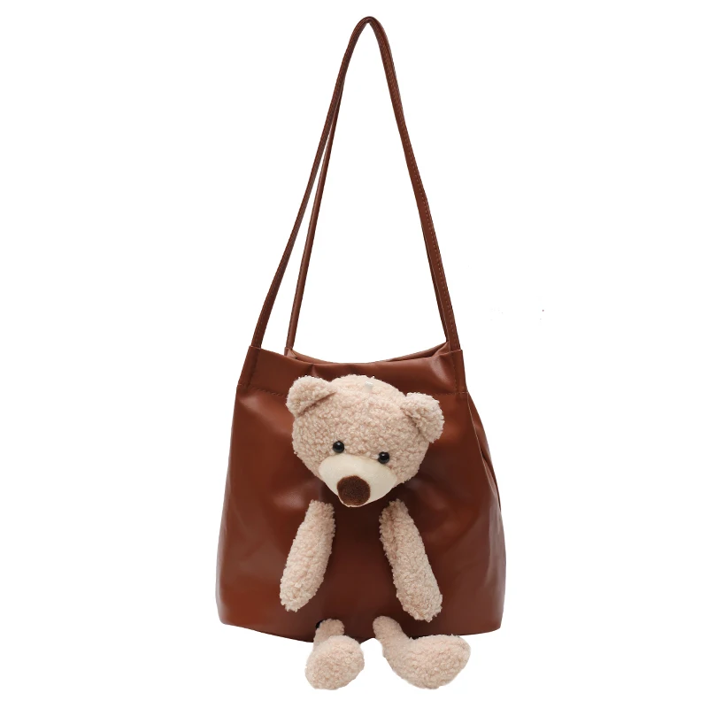 

Spring And Summer Bear Bag 2021 New Trendy Net Red Fashion Canvas Bag Women's Shoulder Armpit Bag Wild Portable Female Bag